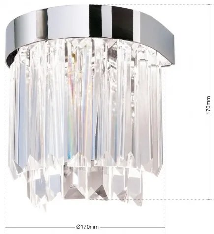 Aplica LED design LUX PRISM, chrome