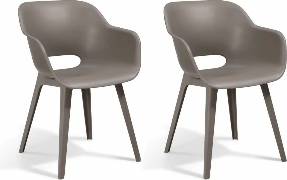 Keter Scaune de exterior "Akola", 2 buc., cappuccino