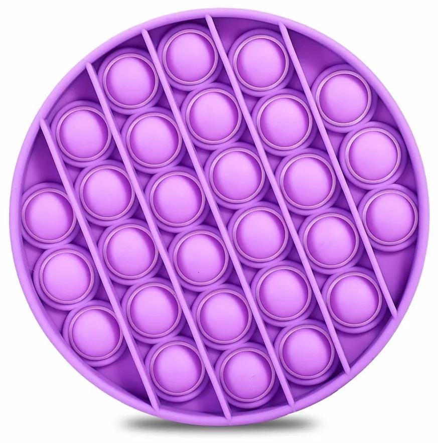 Jucarie anti-stres din silicon Pop It, violet, 12,5 x 1,5 cm