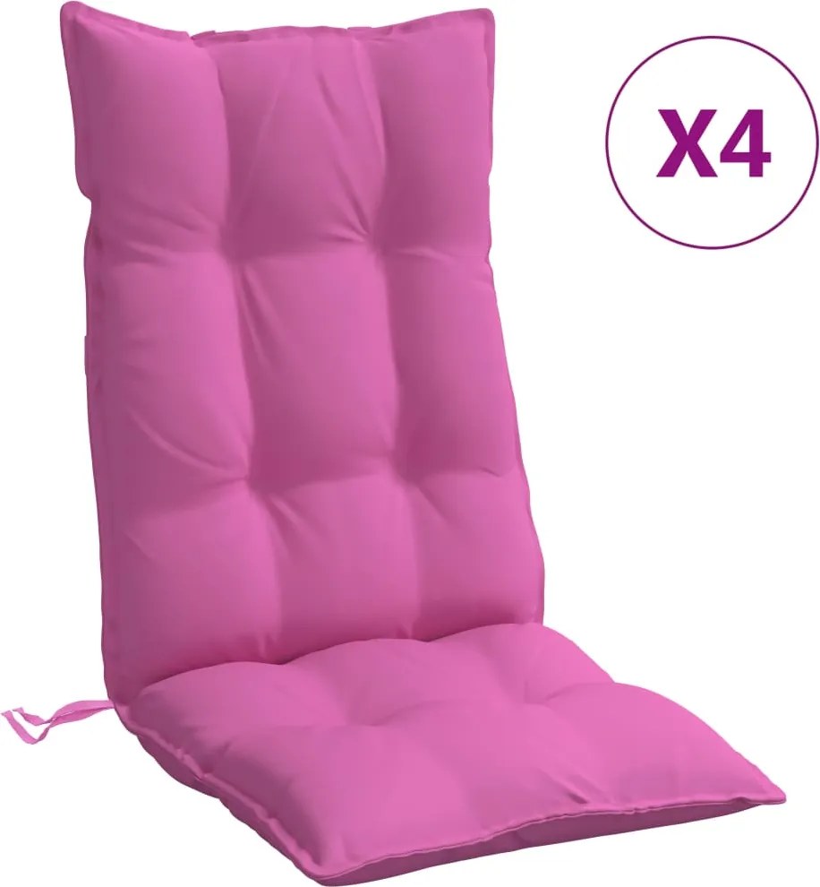vidaXL Perne de scaun cu spătar înalt, 4 buc, roz, țesătură Oxford