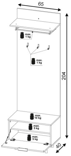 Mobilier pentru hol KLEO maro/alb