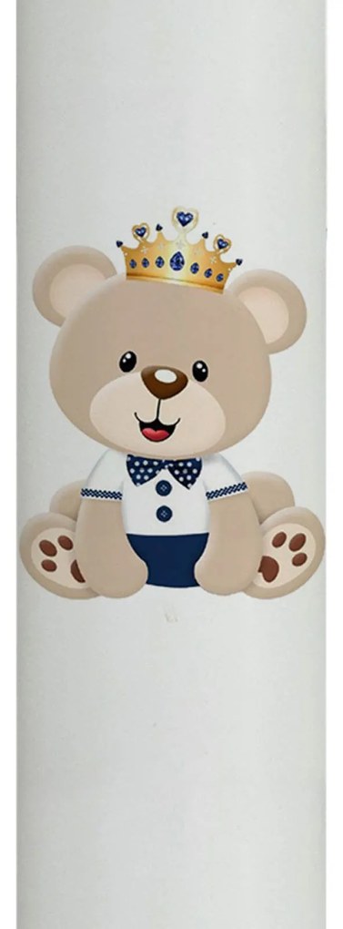 Lumanare Botez Ursulet cu coronita 7 cm, 40 cm
