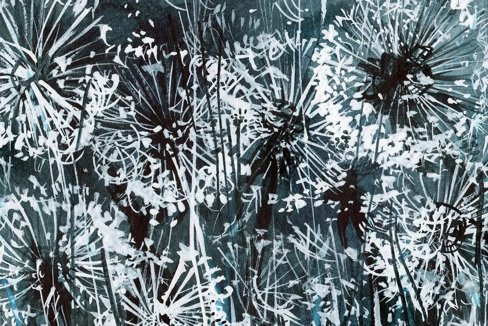 Tablou păpădie cu elemente abstracte