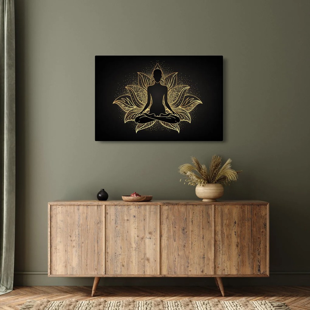 Tablou - Silueta într-o floare de lotus (90x60 cm)