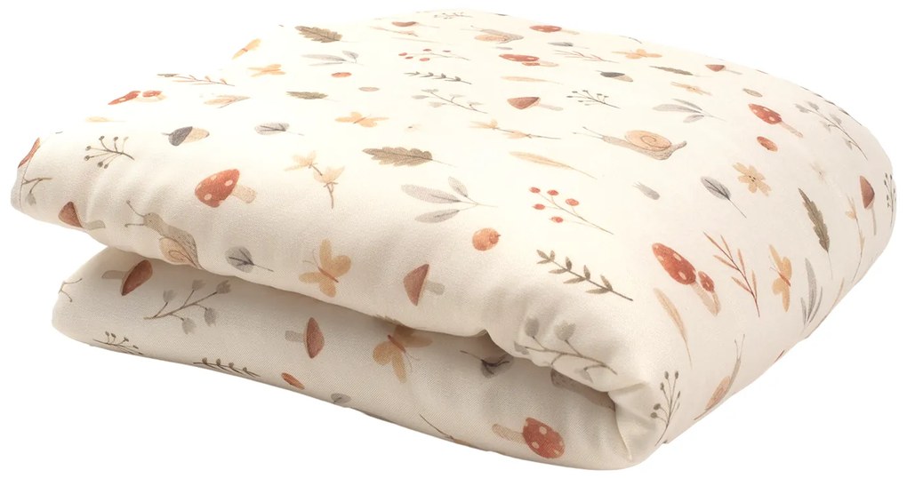 Pilota pentru copii Nature Bamboo by Amy din bambus si umplutura hipoalergenica BabySoft, Comori din natura, 70x65cm