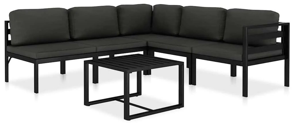 vidaXL Set mobilier de grădină cu perne, 6 piese, antracit, aluminiu