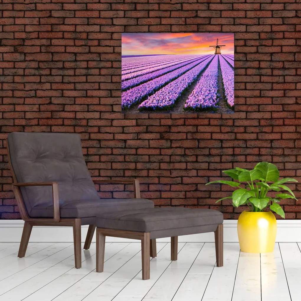Tablou - ferma cu flori (70x50 cm)