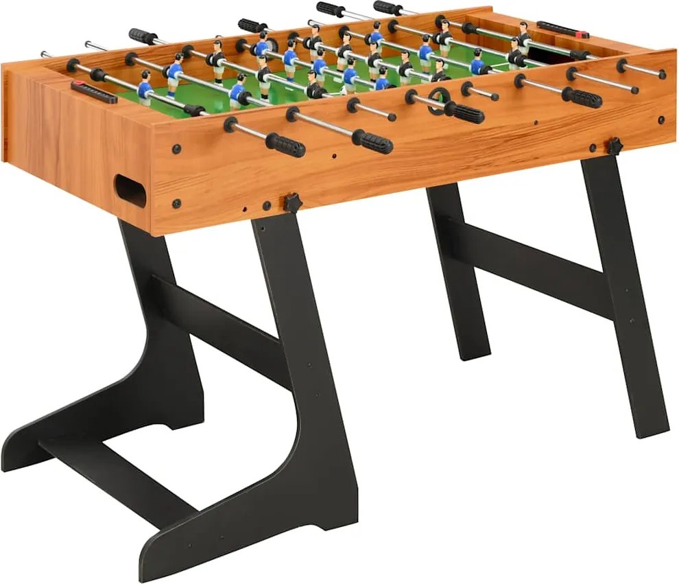 vidaXL Masă de fotbal pliantă, maro deschis, 121 x 61 x 80 cm