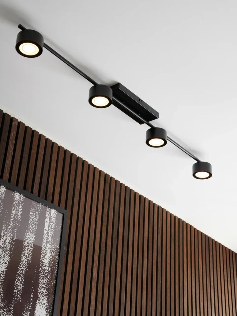 Plafoniera LED cu 4 spoturi, design modern, 3-Step MOODMAKER, Clyde 4 negru
