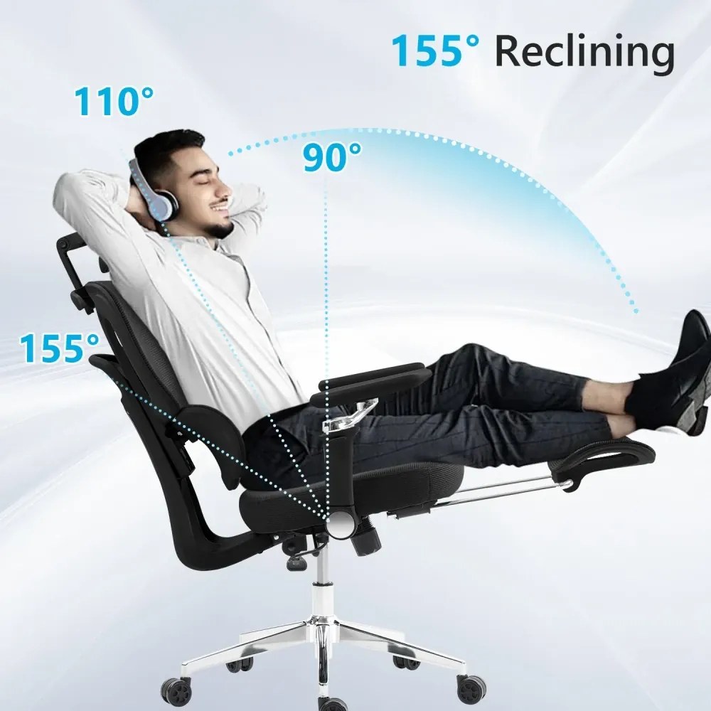 RESIGILAT- METACHAIR FOAM SEAT Scaun ergonomic, cotiere 6D, suport lombar reglabil, spătar reglabil înălțime, tetieră 2D, suport picioare, mecanism multifunctional inclinare/blocare, pivotant, Mesh, Negru