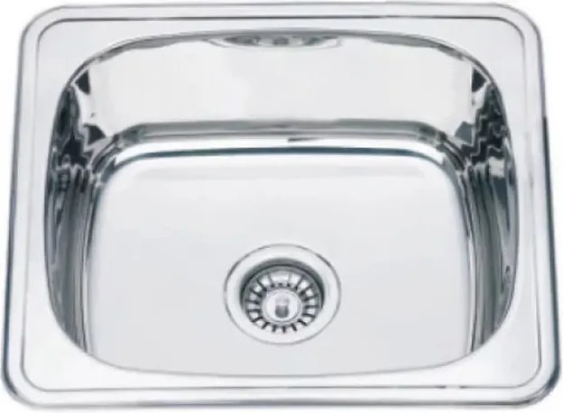 Chiuveta inox Inter Ceramic cu o cuva fara picurator finisaj inox lucios 48x42 cm