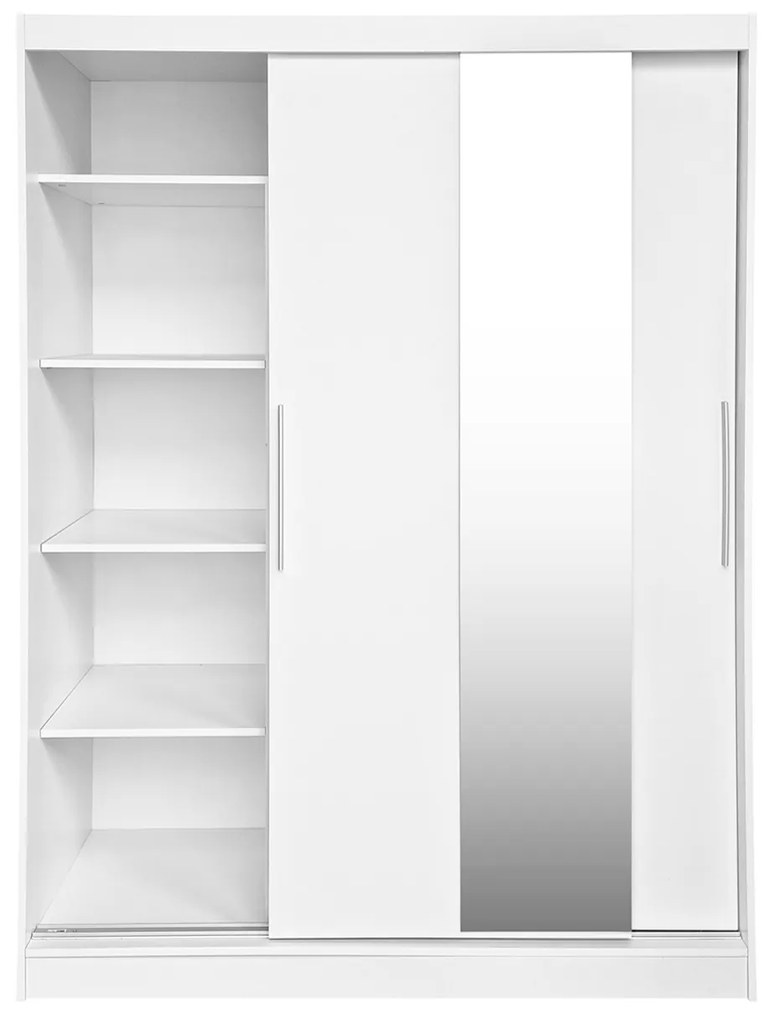 Dulap RODOS 04, usi glisante si oglinda, alb, 150x60x200 cm