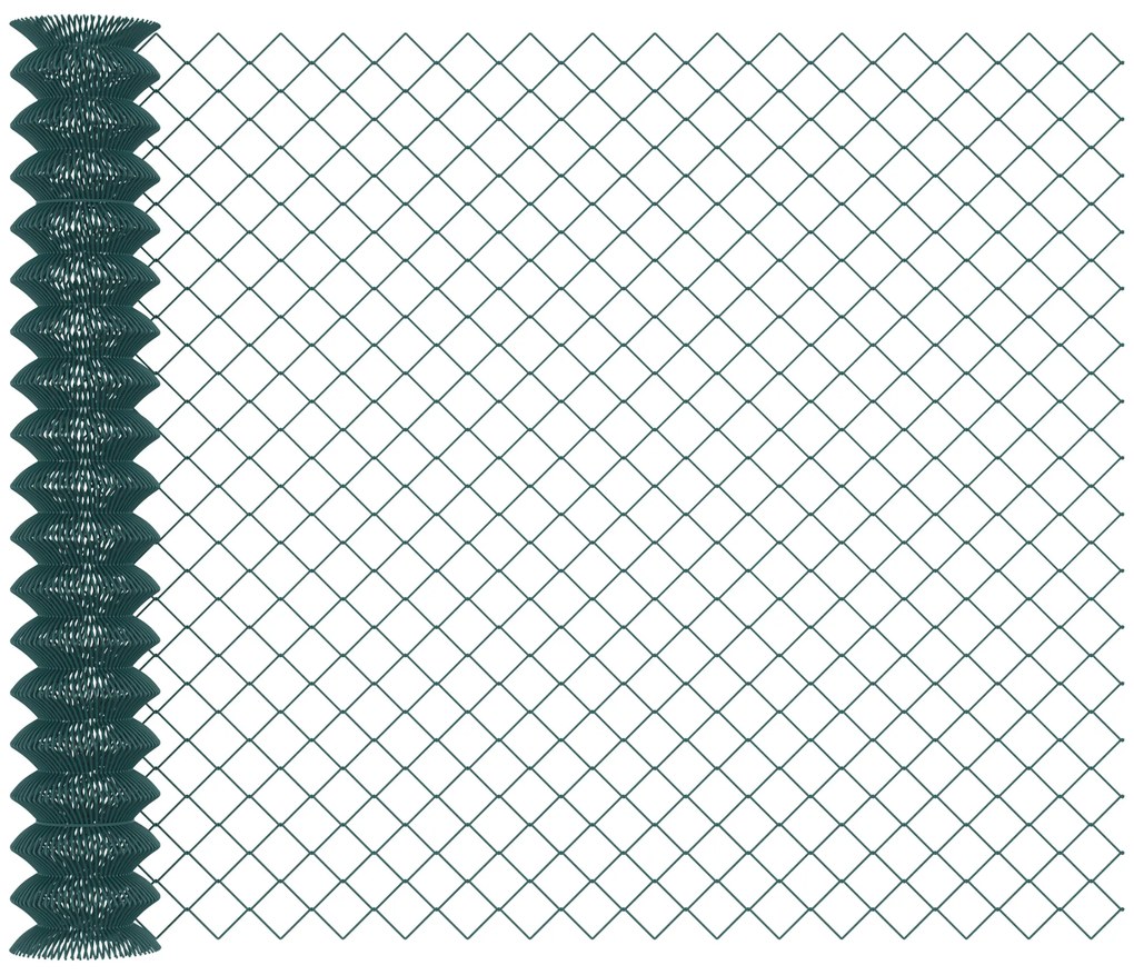 Outsunny Plasă de Împrejmuire din Oțel Plastifiat Verde, Ideală pentru Grădini și Spații Exterioare, 25x1.7m | Aosom Romania