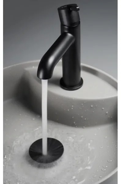 Deante CQS_SU4B — lavoar SILIA pentru blat, Ø 36 cm, granit/gri metalizat, cu orificiu