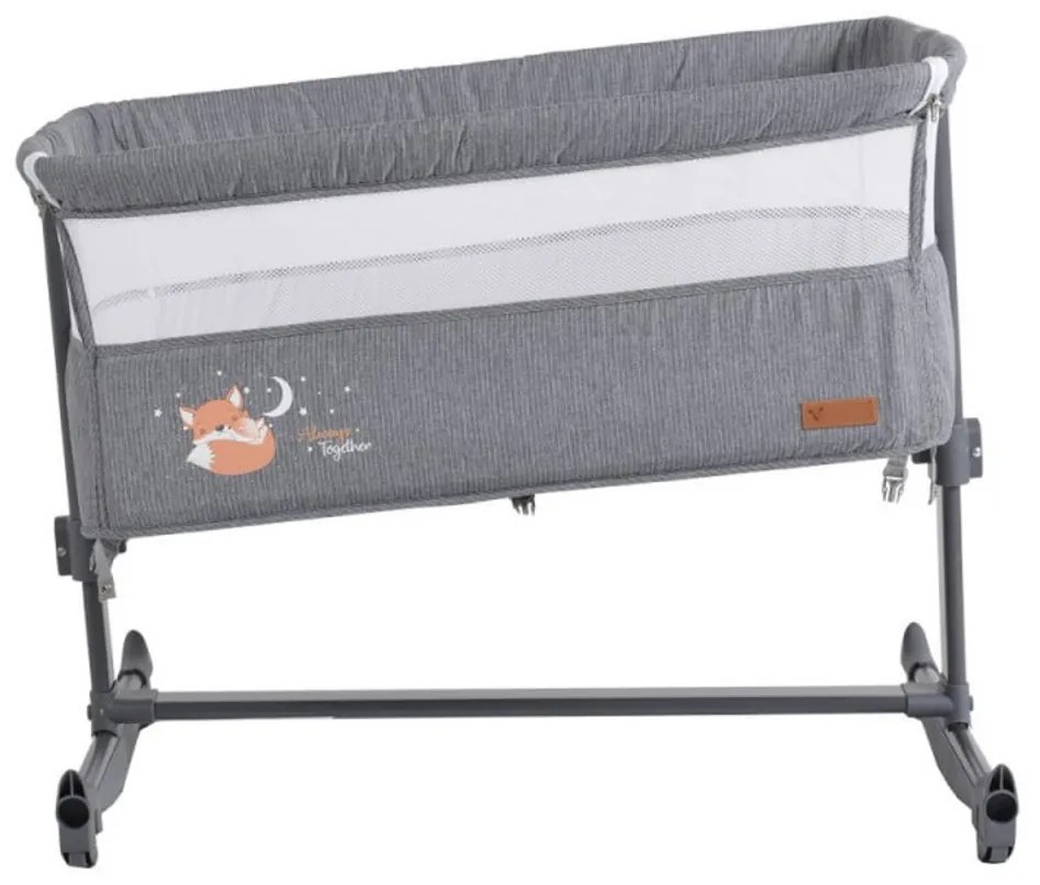 Patut copii transformabil in balansoar bebe NOVOKIDS™ Babies , Design modern, Co-Sleeper , Dimensiuni 90X55X80 cm, 5 trepte de inaltime, Saltea