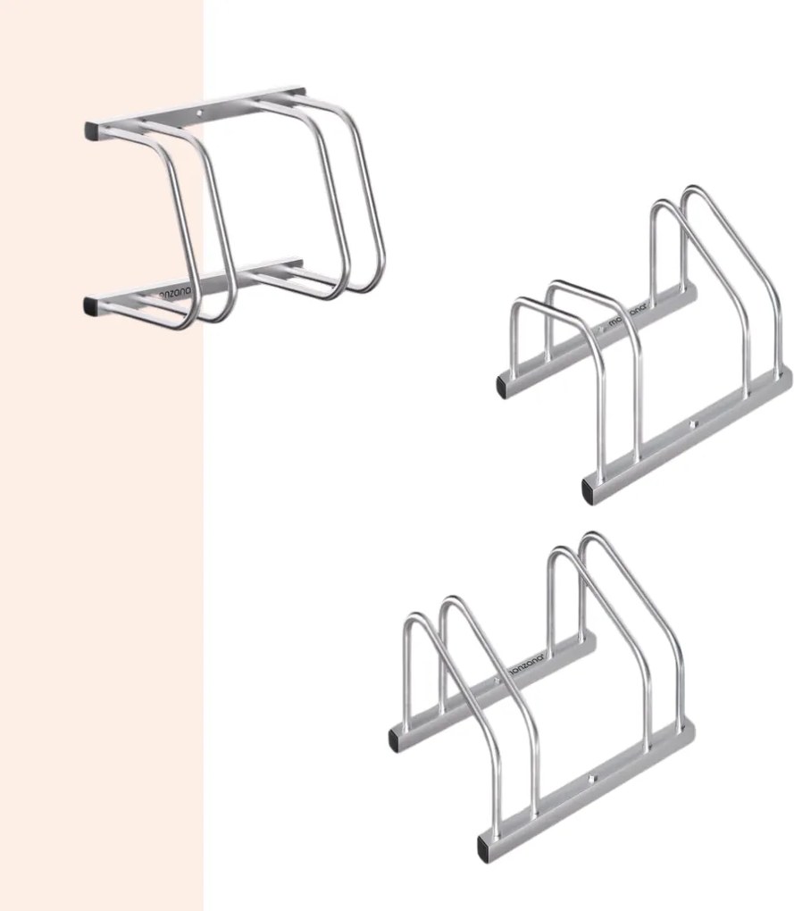 Suport pentru 2 biciclete BIKE, 50x32x27cm, argintiu Jurhan
