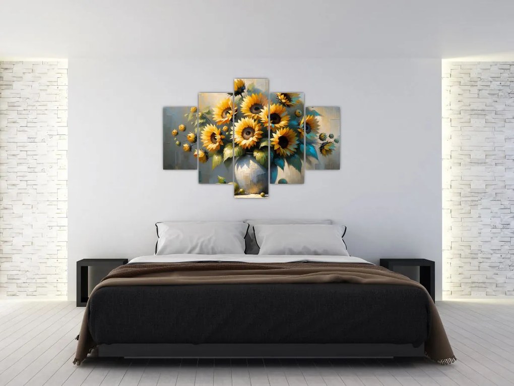 Tablou – Vază cu floarea-soarelui (150x105 cm)