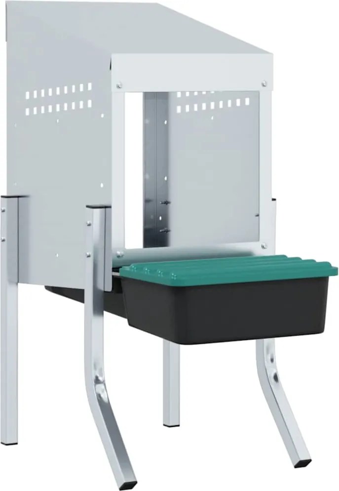 vidaXL Cuib pentru găini cu 1 compartiment și picioare, oțel galvanizat