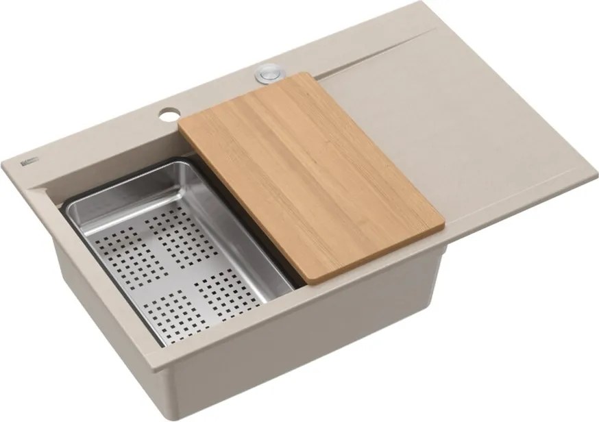 Statie de lucru incastrata Quadron Josh 111 finisaj bej perlat - inox 78x50 cm