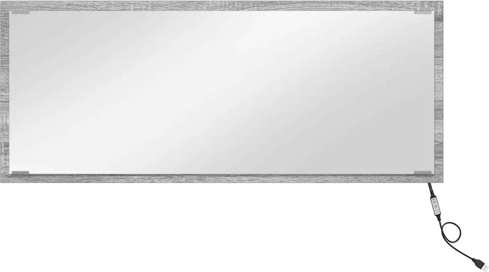 vidaXL Oglindă Pe perete Gri Sonoma 90 x 8,5 x 37 cm Lemn compozit