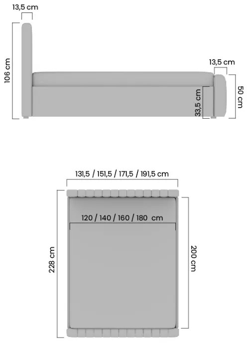 Pat Nicole 160x200 cu spațiu de depozitare - Material textil bej Maya 01