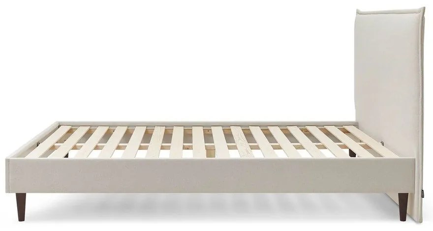 Pat matrimonial 160x200 cm bej tapițat cu somieră Sary – Bobochic Paris