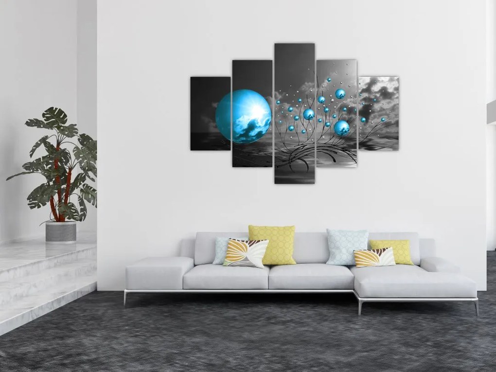 Tabloul bilelor albastru deschis (150x105 cm)