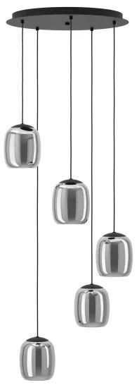 Lustră pe cablu Eglo 901194 CIAMPINO 5xE27/28W/230V gri