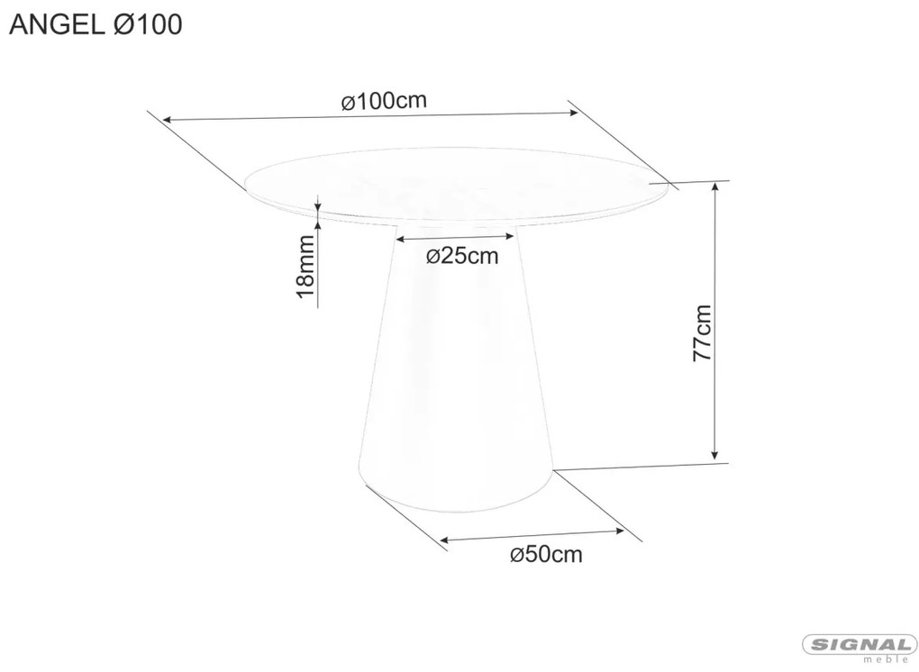 Masa Angel stejar ø100 cm