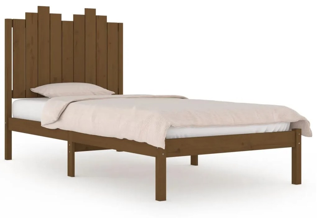 3103766 vidaXL Cadru de pat, maro miere, 90x200 cm, lemn masiv de pin