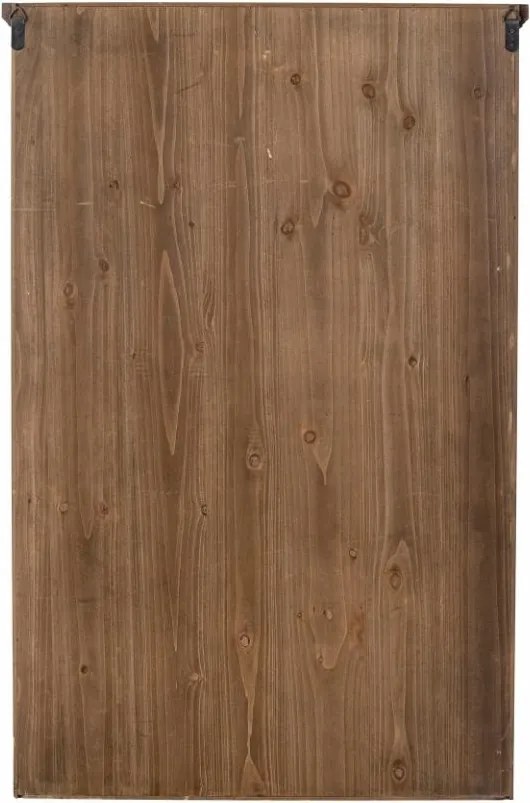 Vitrină de perete rustică din lemn masiv, negru, cu 2 uși vitrate, 3 rafturi și interior natur, finisaj antichizat, 122 x 81 x 18 cm, „Hazem”