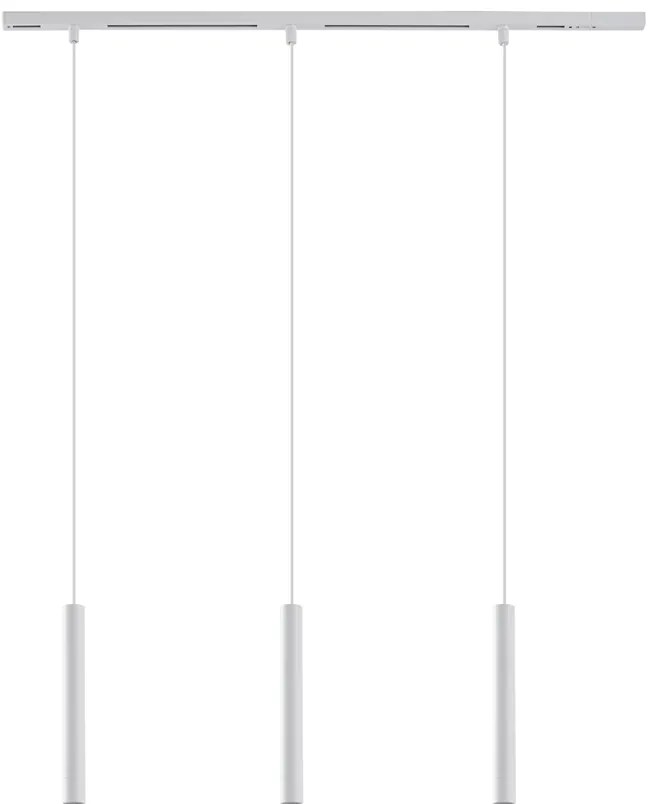 Sistem modern de iluminat pe șine cu 3 pendule albe monofazat - Slimline Keno