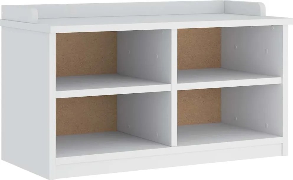 vidaXL Bancă pentru hol „SANDNES” albă 87x40x50 cm, lemn masiv de pin