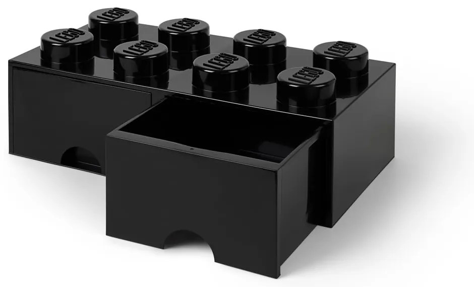 Cutie depozitare cu 2 sertare LEGO®, negru
