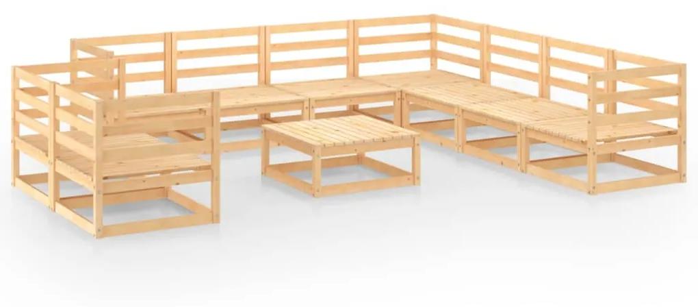3075919 vidaXL Set mobilier de grădină, 10 piese, lemn masiv de pin