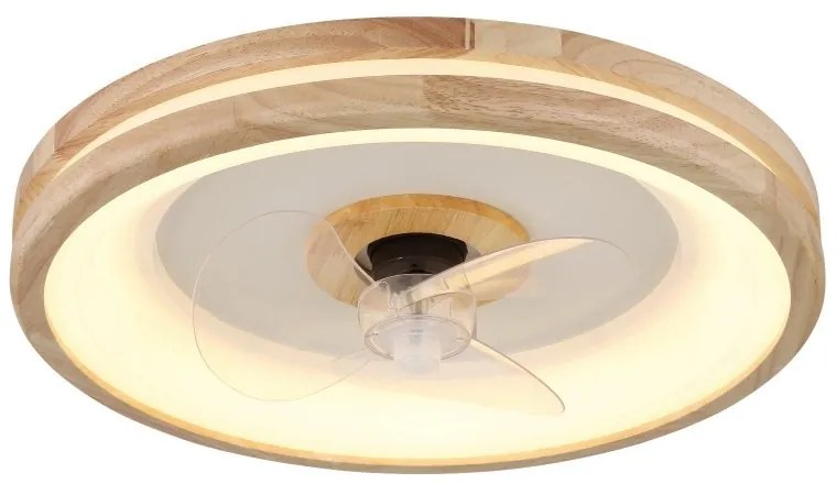 Lustra LED cu ventilator si telecomanda GATIAN lemn