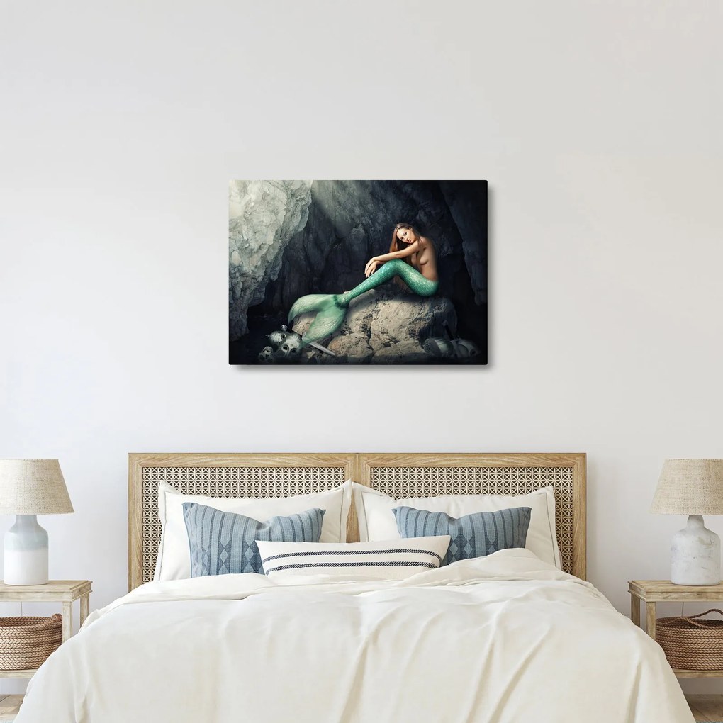 Tablou - Sirena pe stâncă (70x50 cm)