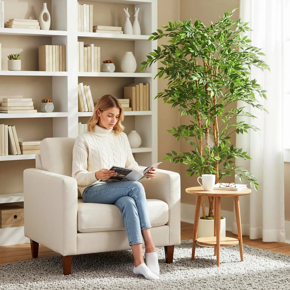 HOMCOM Plantă artificială Ficus Banyan din PEVA și lemn, cu ramuri flexibile și ghiveci din PP și ciment | Aosom Romania