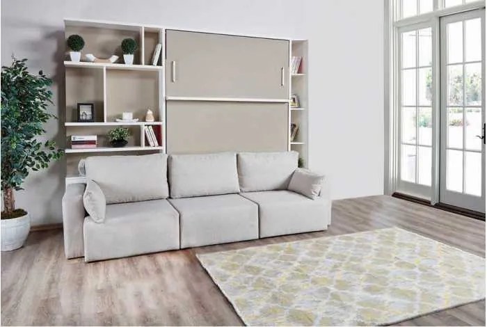 Canapea fara spatar cu 3 locuri - ROYAL TRIPLE SOFA (280.5), - compatibila pat rabatabil Royal (Culoare tapiterie stofa canapea: ketor 10 (Gri