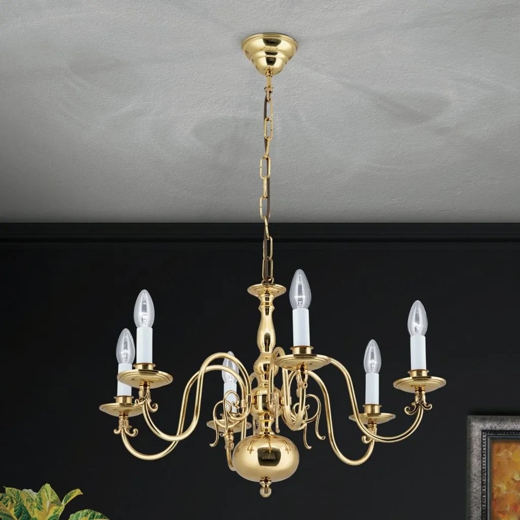 Candelabru 6 brate design clasic FLAMISCH, alama lucioasa