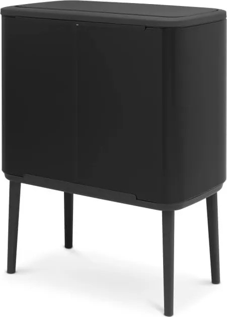 Coș de gunoi negru mat de reciclat/cu senzori de atingere din oțel 33 l Bo Touch Bin – Brabantia