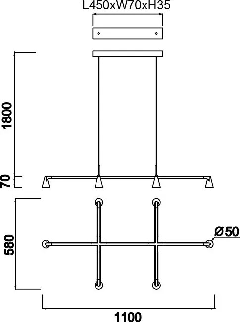 Lustra LED suspendata stil minimalist AFRICA 6L