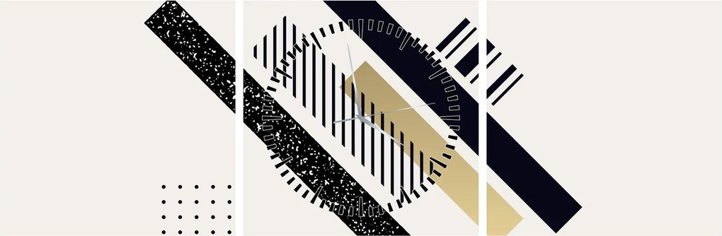 Tablou - Forme geometrice N⁰5 (cu ceas) (90x30 cm)