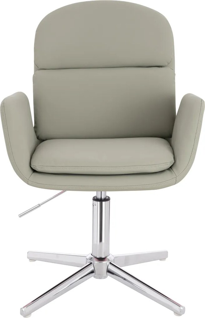 HR480CROSS Scaun Culoarea Inului Piele Ecologica Premium Soft cu Bază Cromata