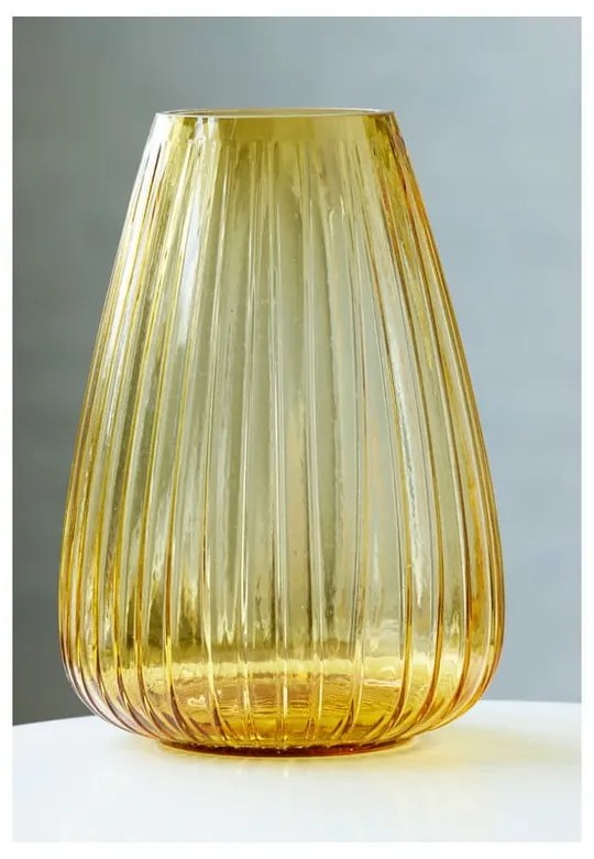 Vază din sticlă Bitz Kusintha, înălțime 22 cm, galben