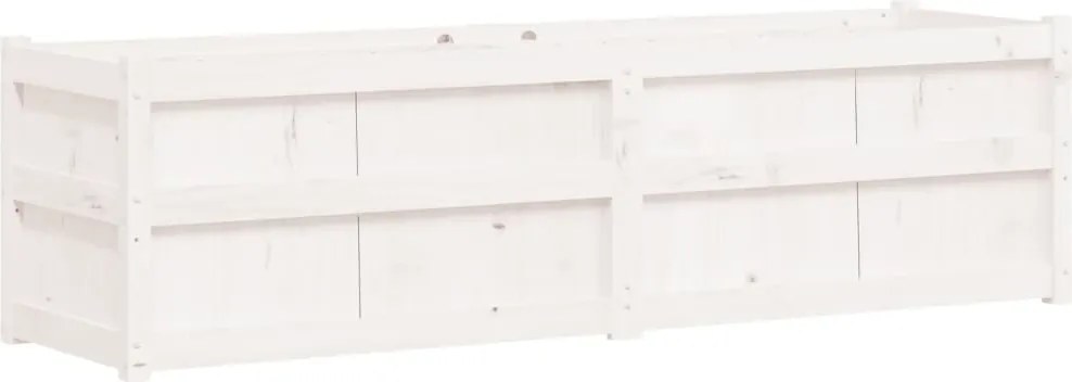 vidaXL Jardinieră de grădină, alb, 180x50x50 cm, lemn masiv de pin