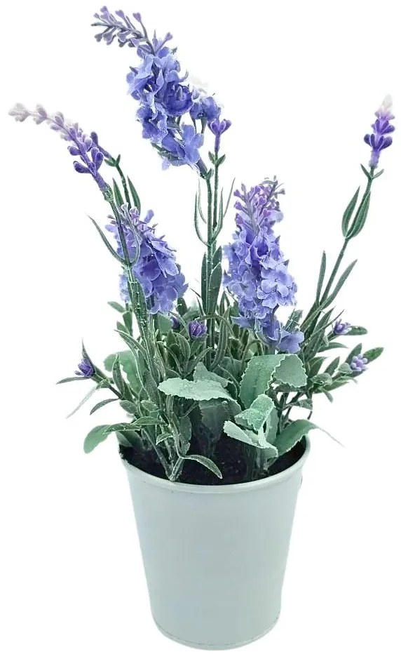 Plantă artificială în ghiveci, lavandă, dimensiuni 28x9 cm, culoare violet