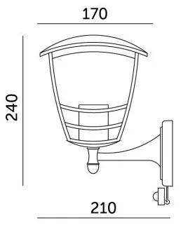 Aplică de exterior cu senzor TEVIO 1xE27/60W/230V IP54 negru