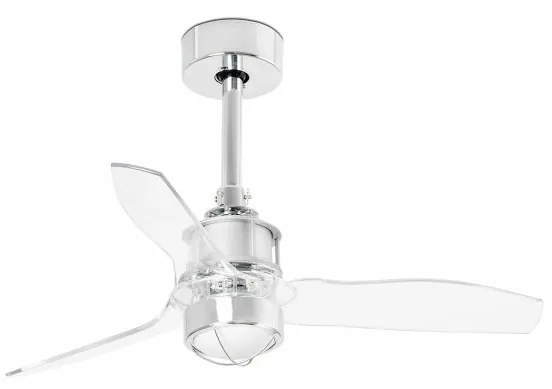 Lustra cu Ventilator si telecomanda JUST FAN XS LED crom/transparent