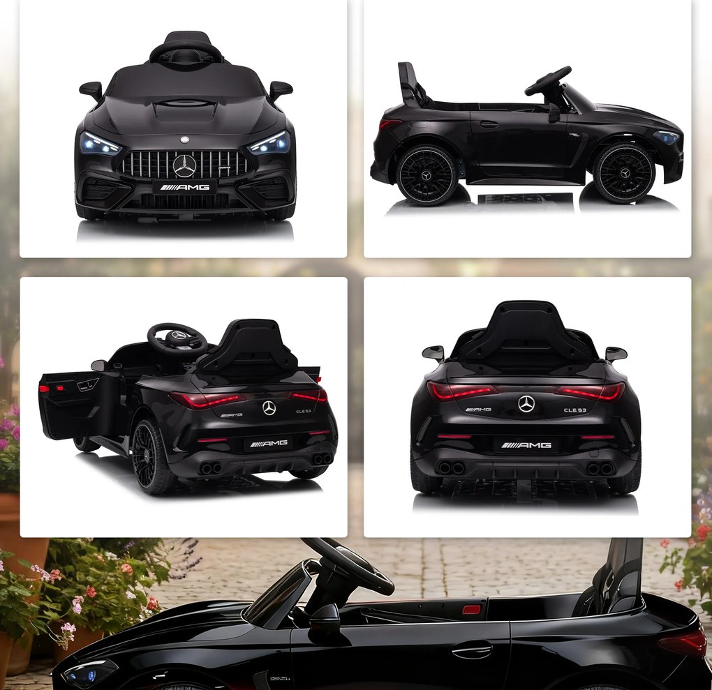 AIYAPLAY Mașină electrică copii Mercedes AMG CLE 53 12V 2 motoare telecomandă parentală 2,4G 99 x 55 x 43 cm negru | Aosom Romania